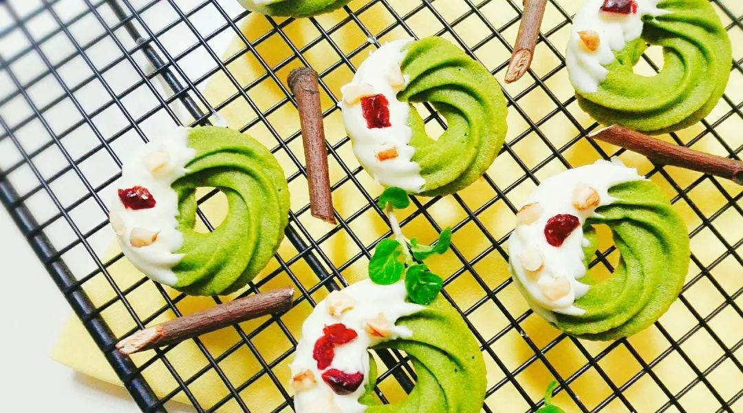 抹茶曲奇饼干,给这乍寒还暖的初春添上一抹绿